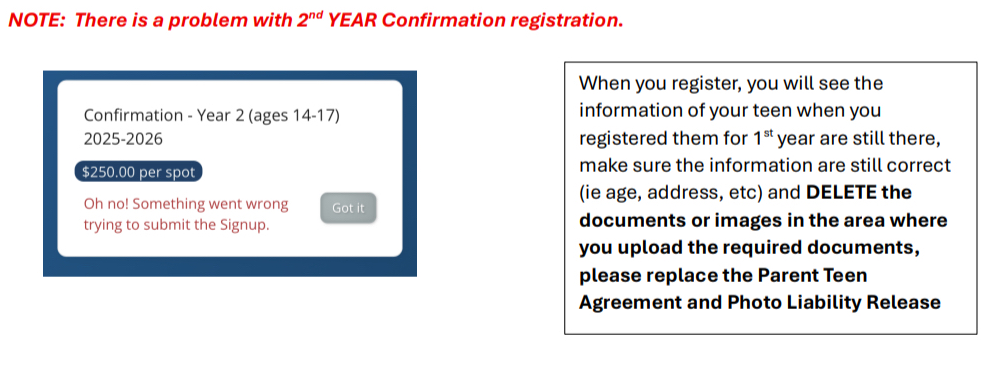 Problem With Confirmation Ii Registration