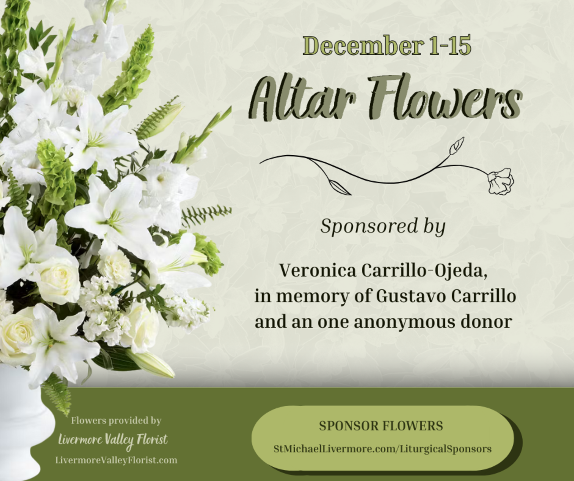 Altar Flowers 1 15 Dec Spanish