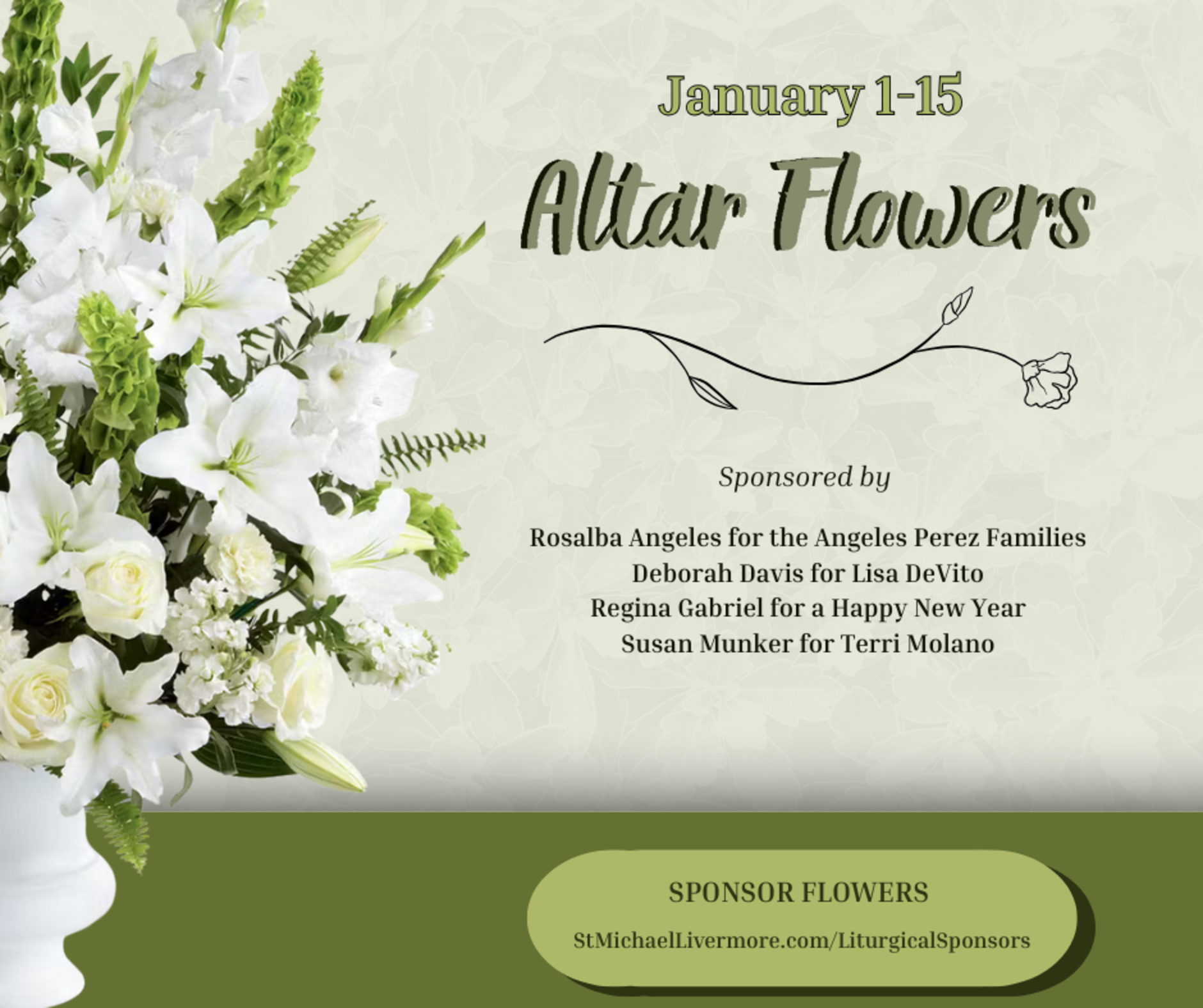 Altar Flowers 1 15 Enero English