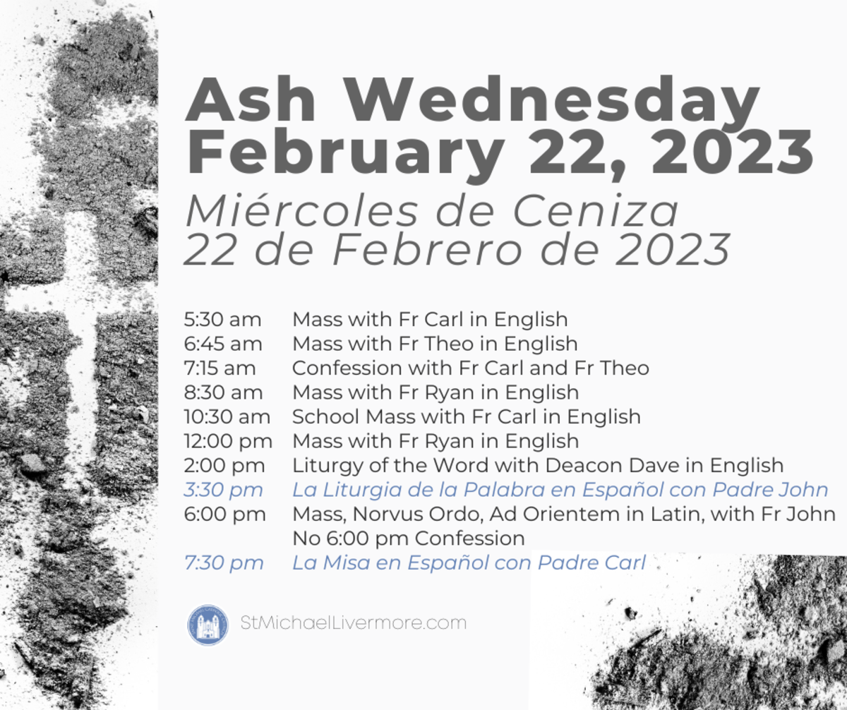 Ash Wednesday 2023 Schedule