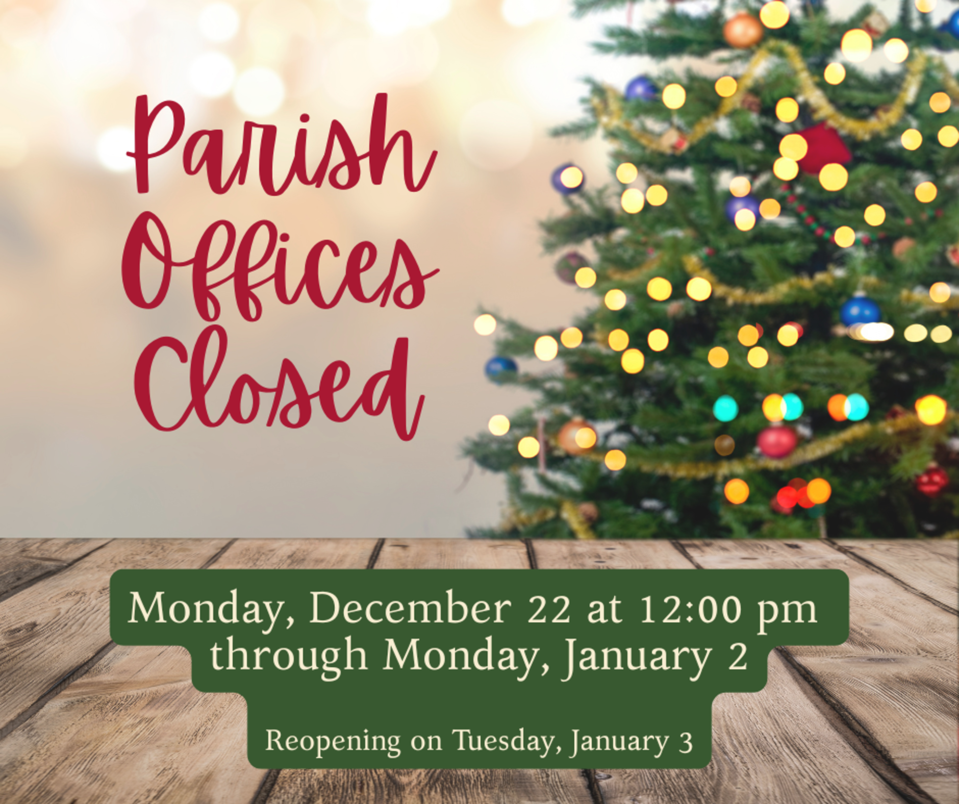 Christmas Office Hours English