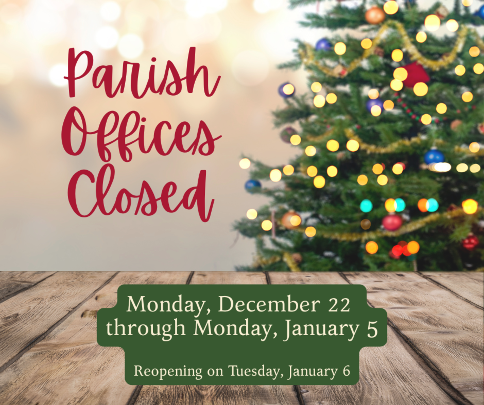 Christmas Office Hours English