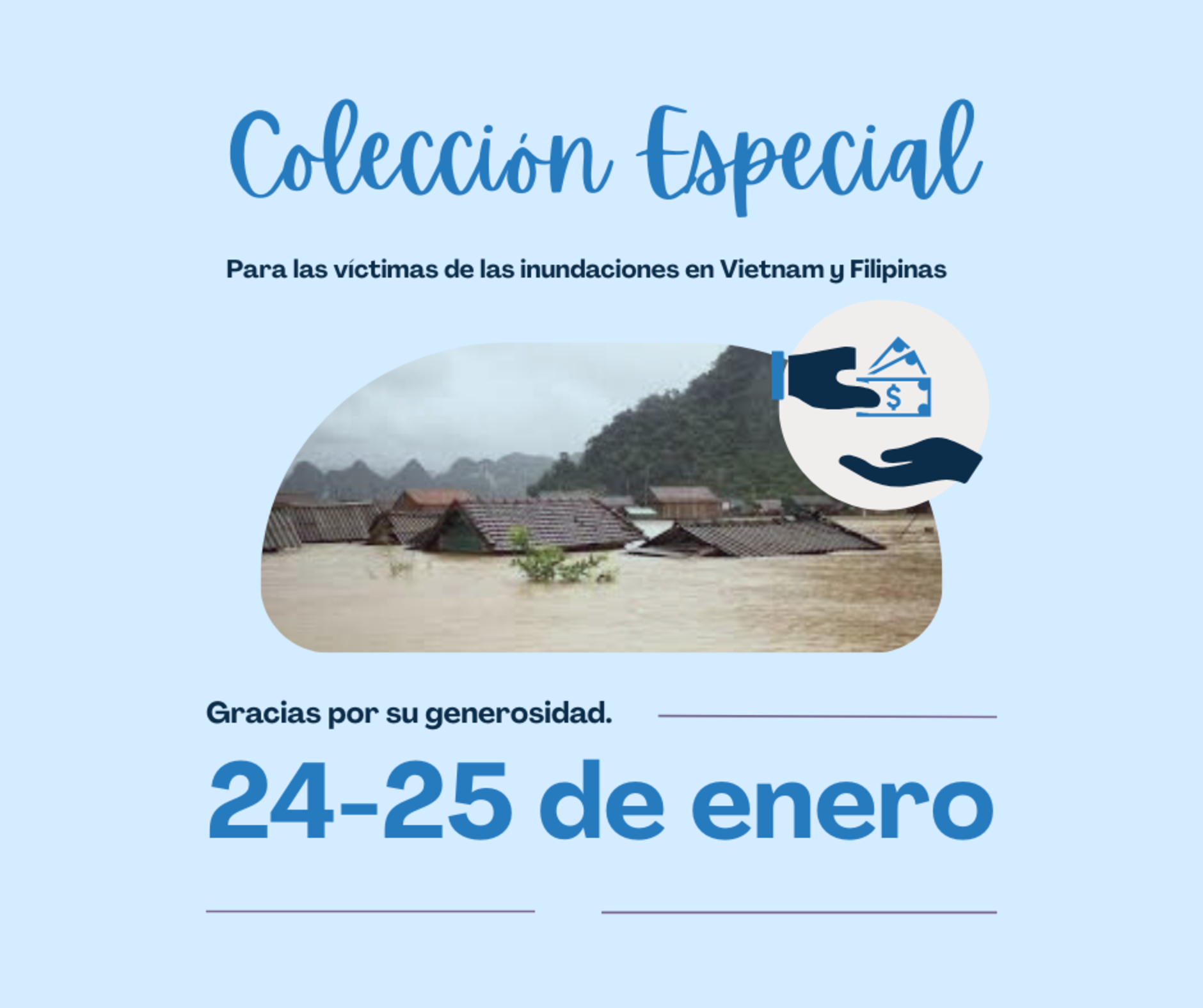 Collection For Flood Victims Spanish