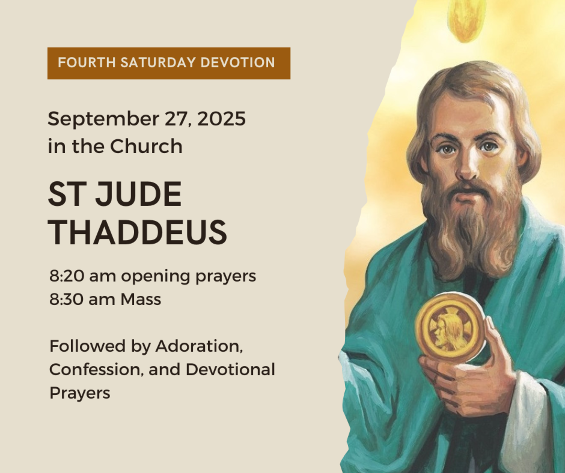 Fourth Saturday   St Jude Sept