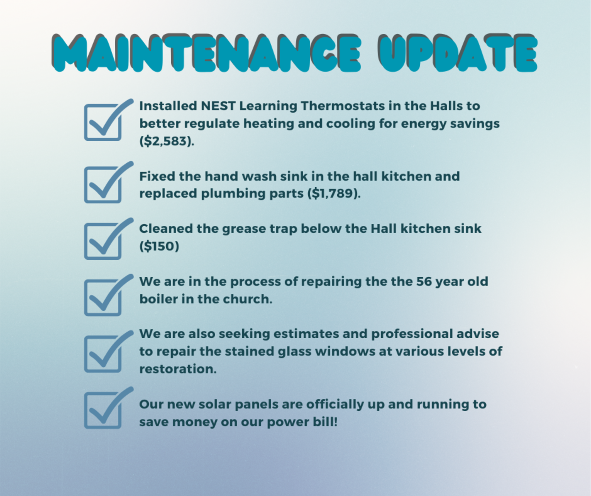 Maintenance Update