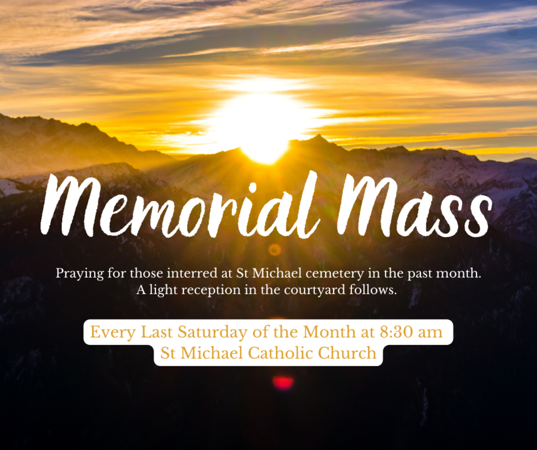 Memorial Mass Every Last Saturday