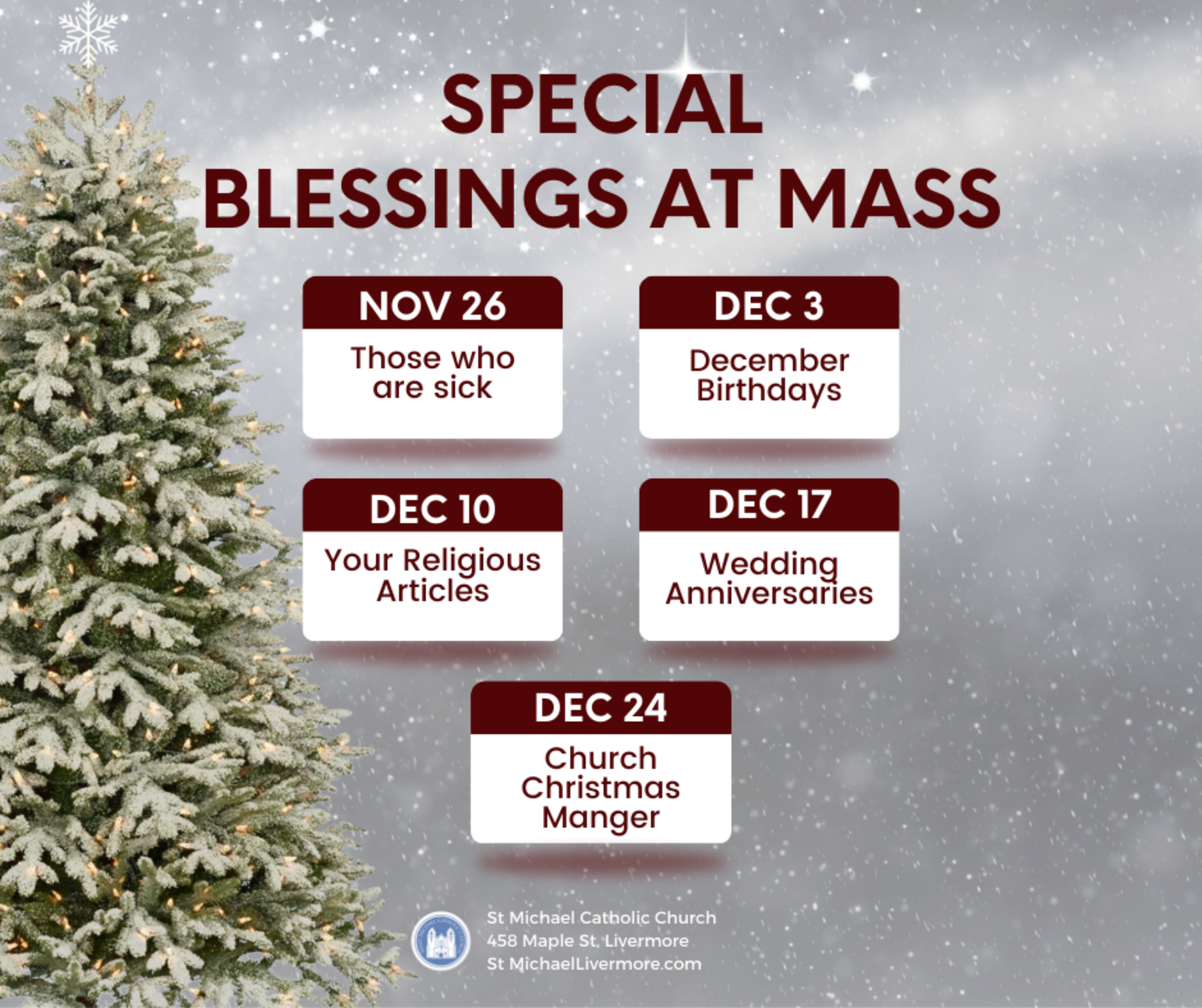 Special Blessings At Mass December