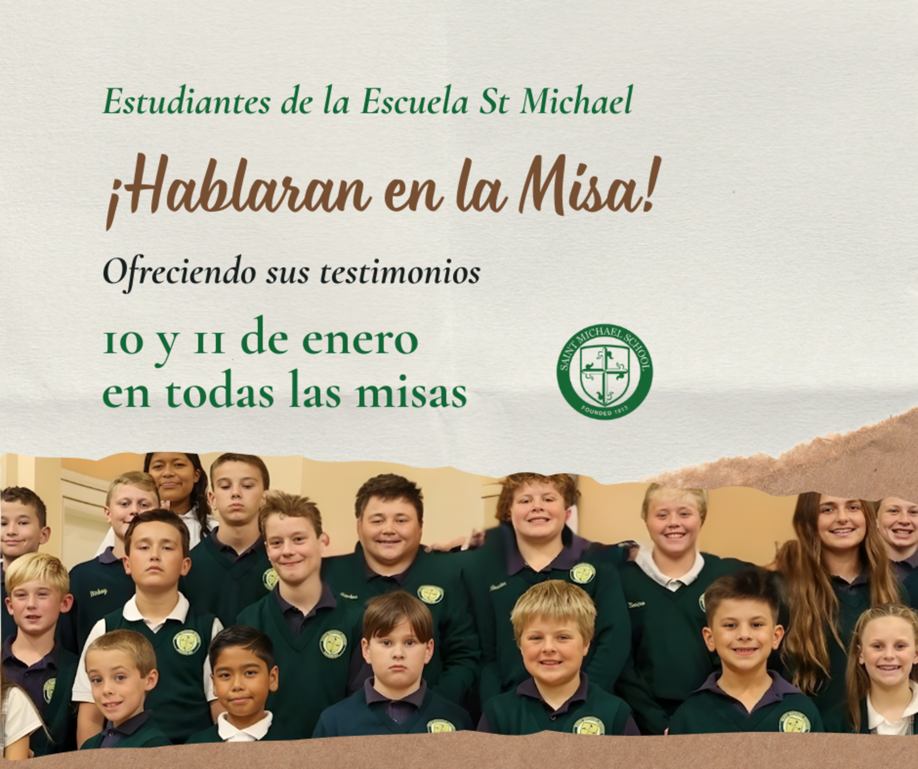 St Michael Students Speaking At Mass Spanish