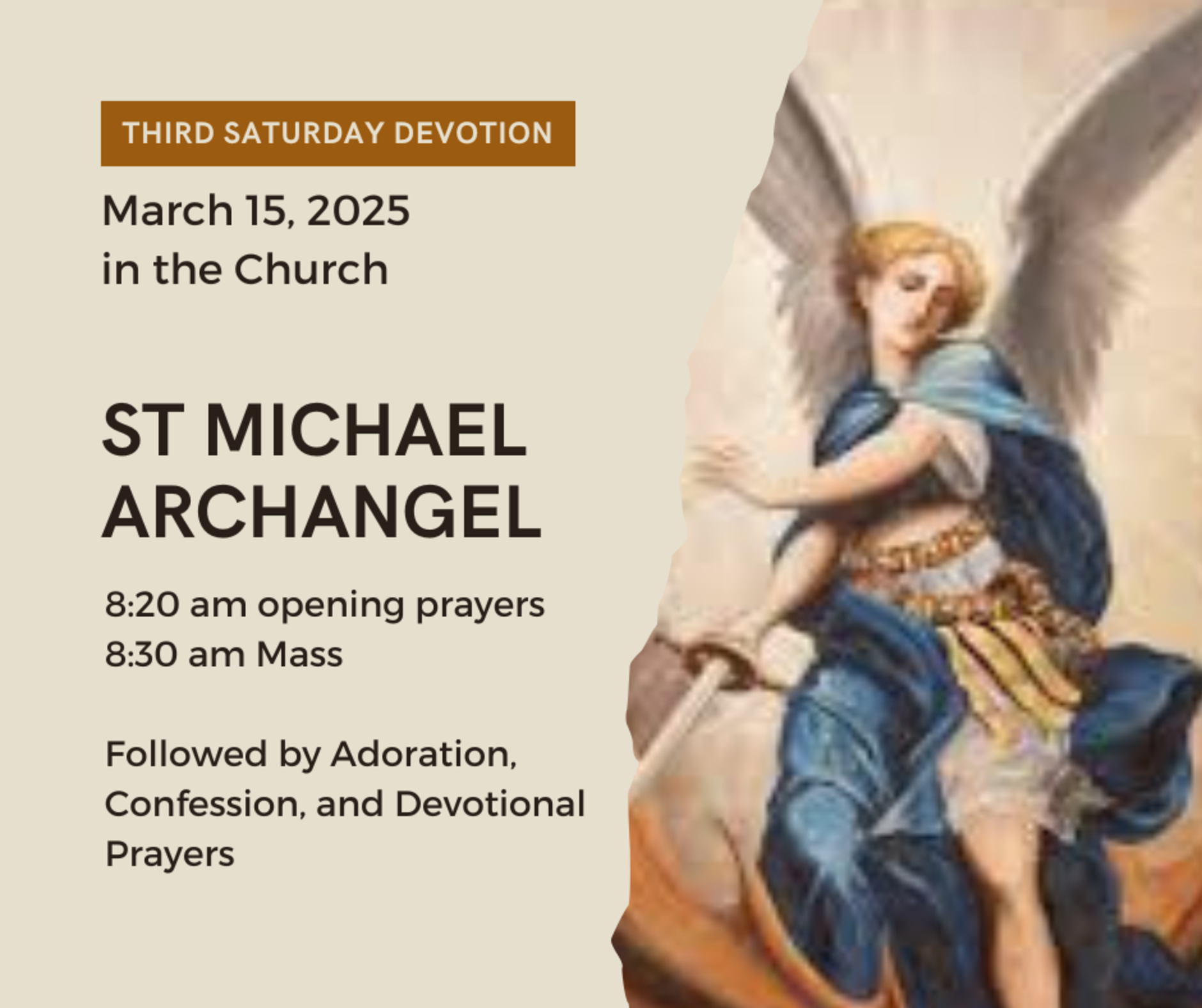 Third Saturday   St Michael March 15