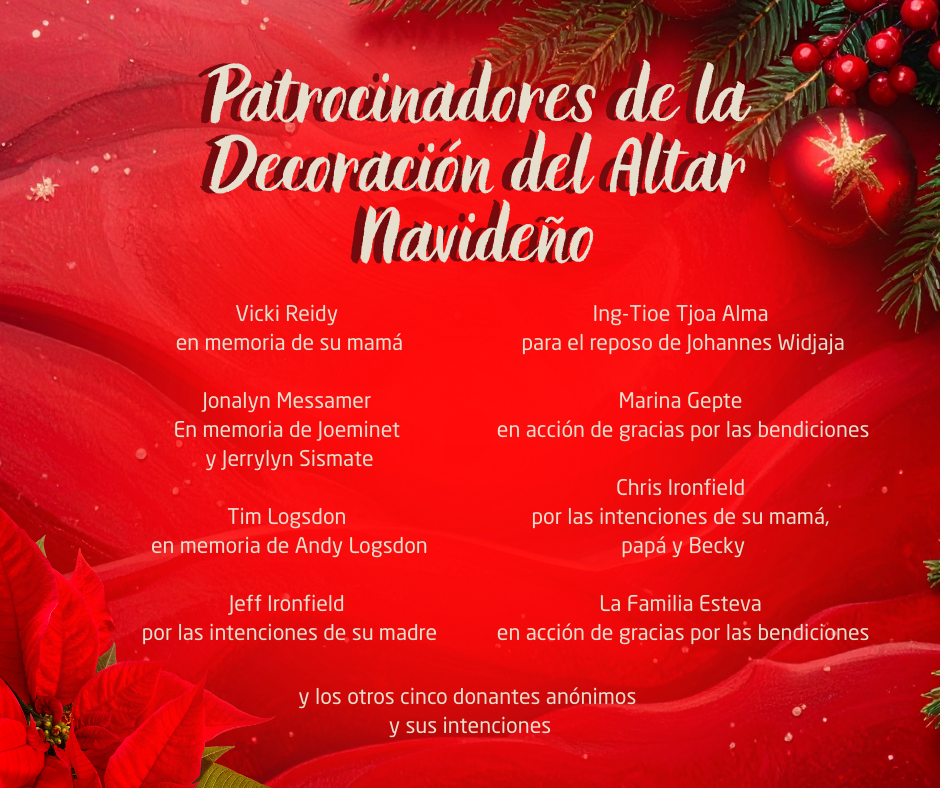 Christmas Altar Sponsors Spanish