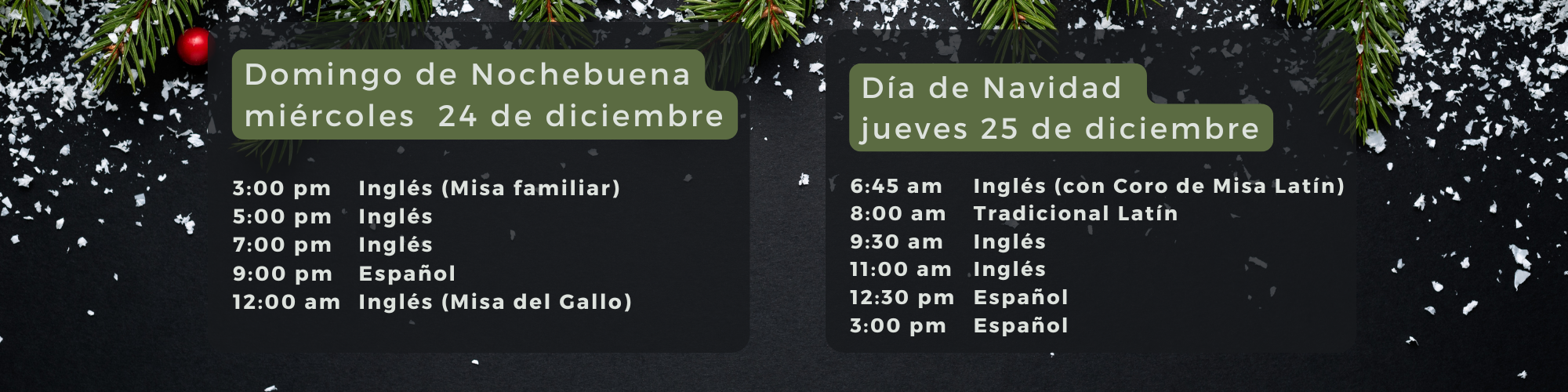 Christmas Mass Times 2025 Spanish