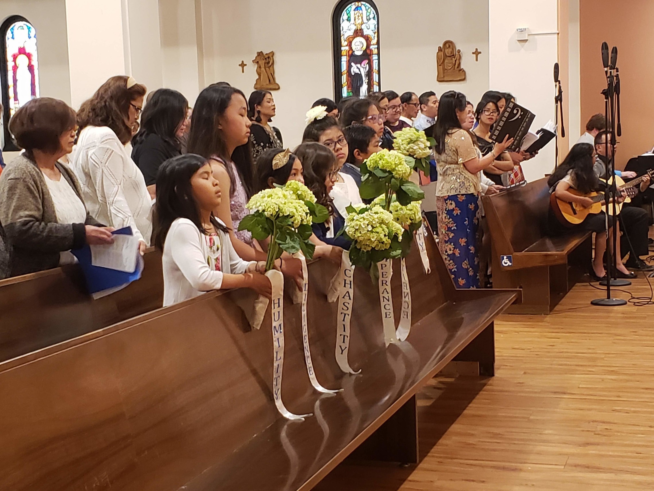 filipino family in church