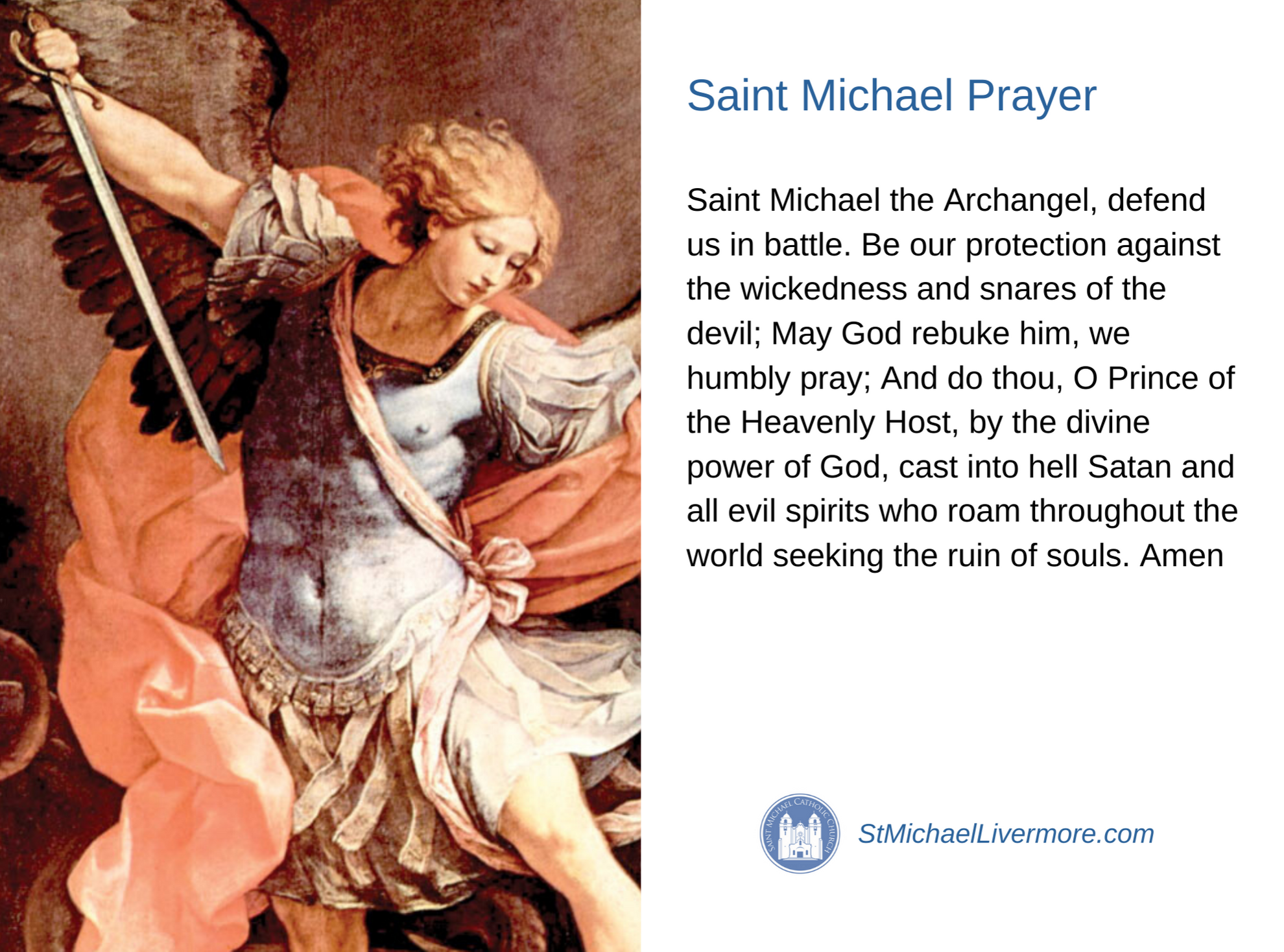 St Michael Prayer Printable